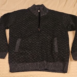 Men's Navy and Gray Sweater